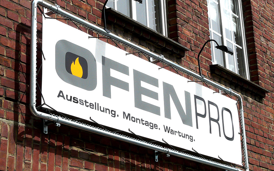 Unsere Öffnungszeiten Bild der Außenfassade von OFENPRO